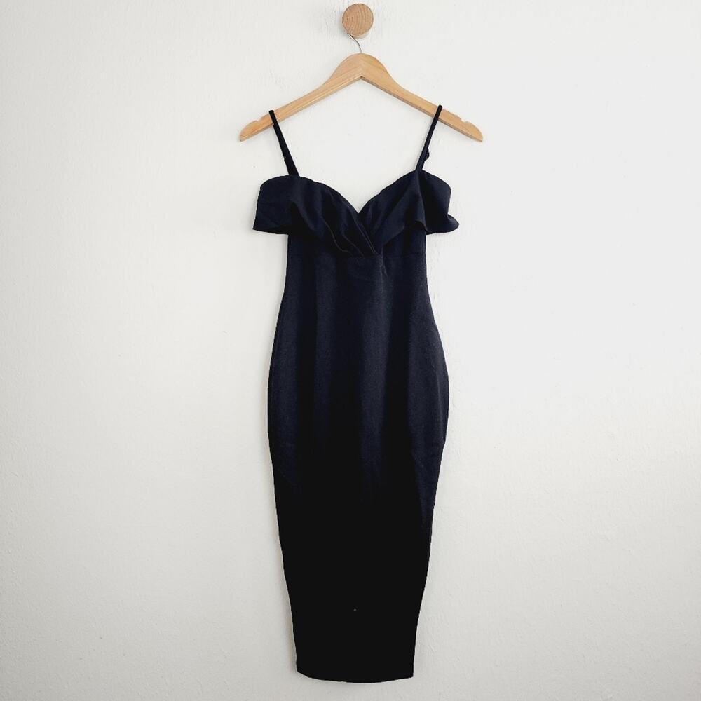 Nookie Phoenix Off The Shoulder Midi Dress NWT Black Sweetheart Revolve XS